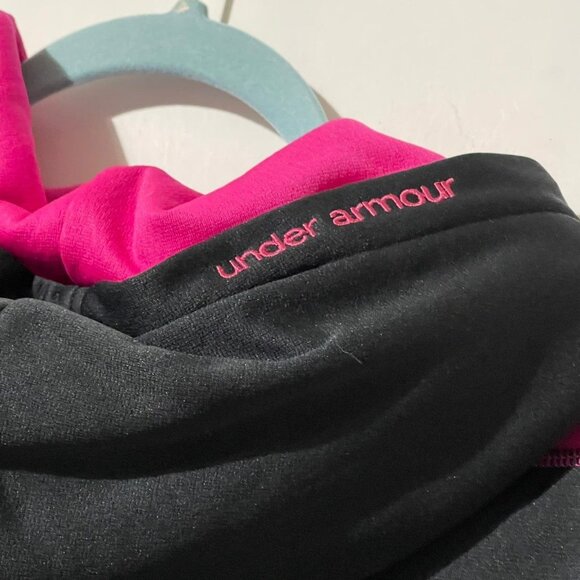 Under Armour Womens Black & Pink Hoodie Sweatshirt With Kangaroo Pocket Size M - Picture 4 of 9